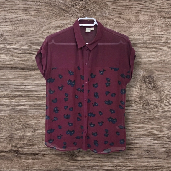 ⭐️Twik Maroon Blouse Modern Fit Size Small - Picture 1 of 5